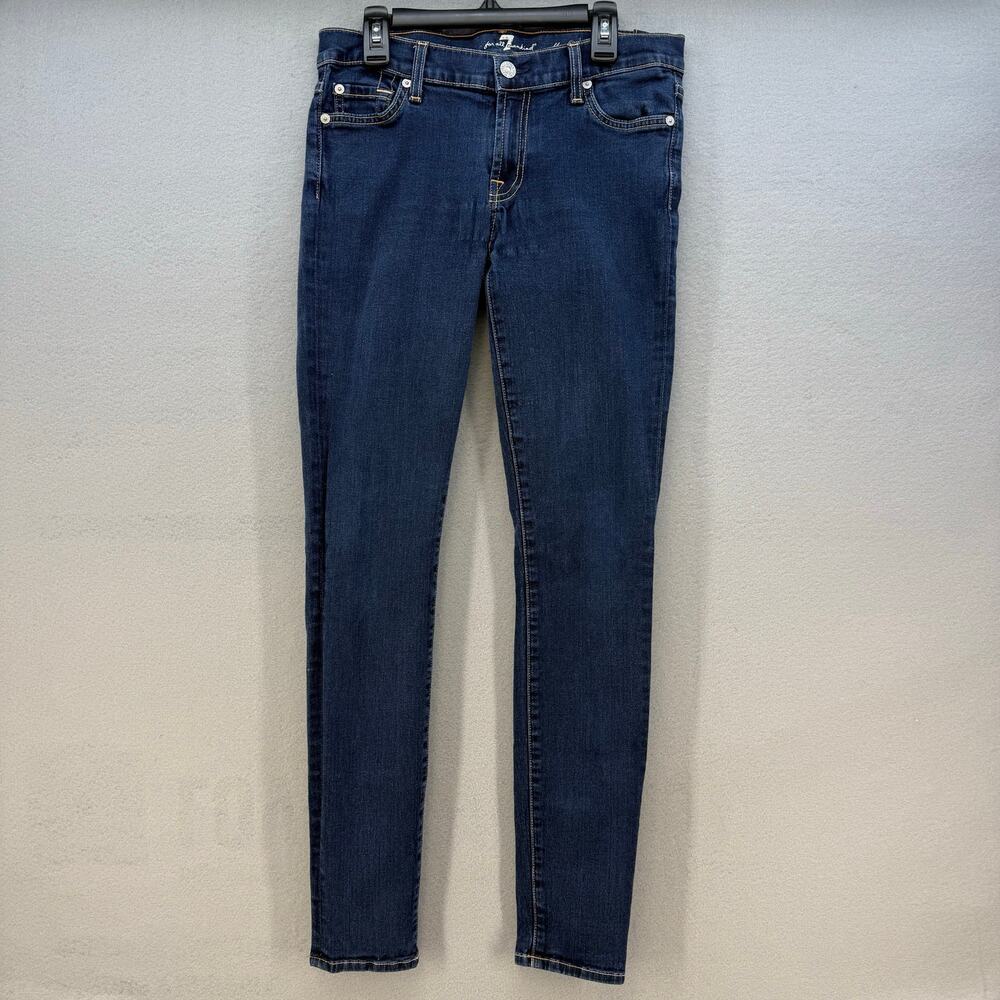 7 For All Mankind Women's Jeans 27 Dark Blue The Skinny Made in the USA Preppy